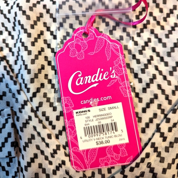Ladies Candies Utility V-Neck Tunic Blouse Size Small Brand New With Tags - Picture 5 of 6